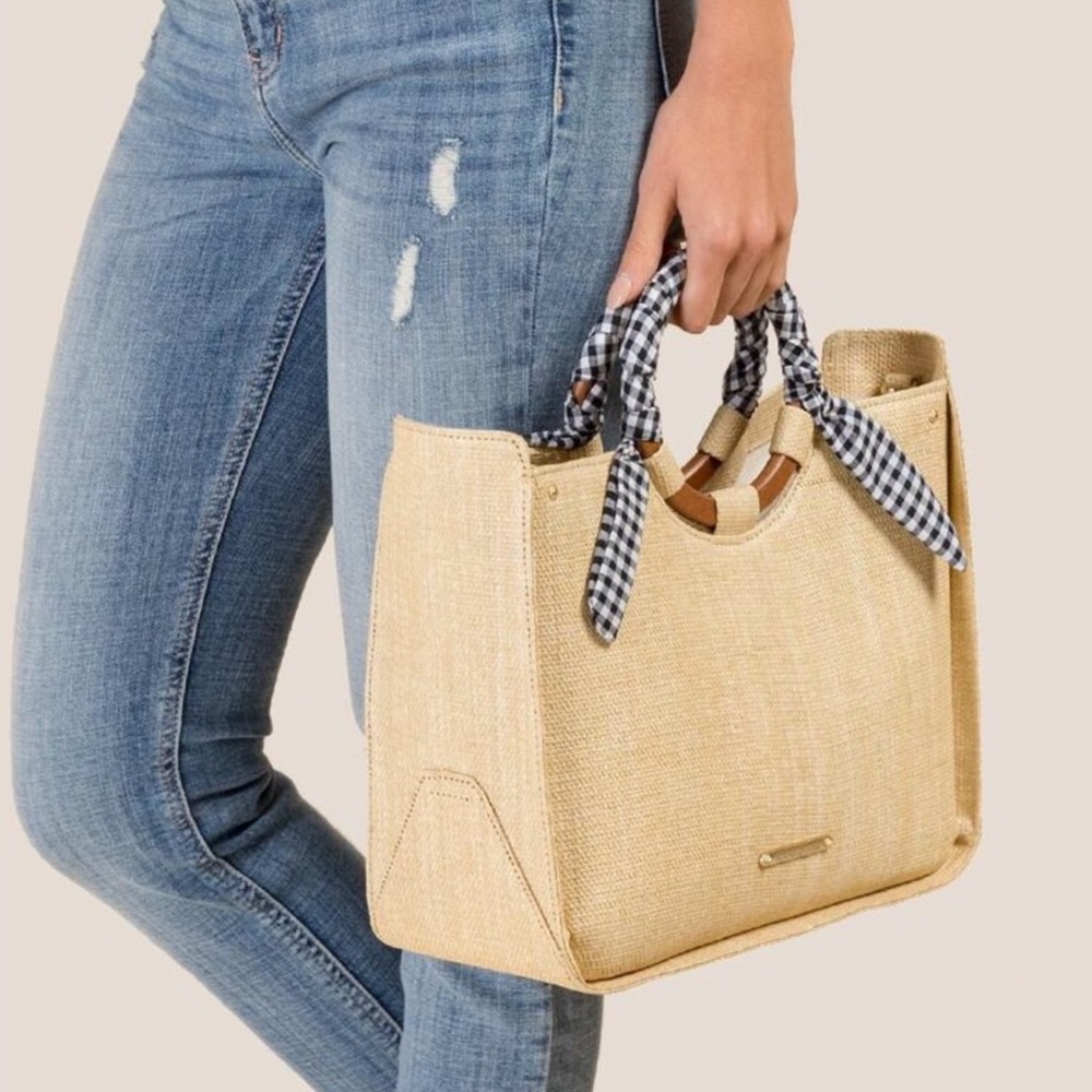 Abbie & Emmie Gingham Wrapped Handle Satchel - Picture 5 of 10